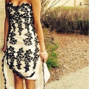 Beautiful High Low Cocktail dress Sweetheart, Black and Nude Backless